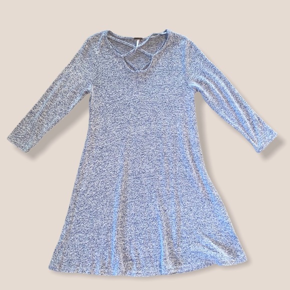 Poof Blue Long Sleeve Dress - Picture 1 of 6